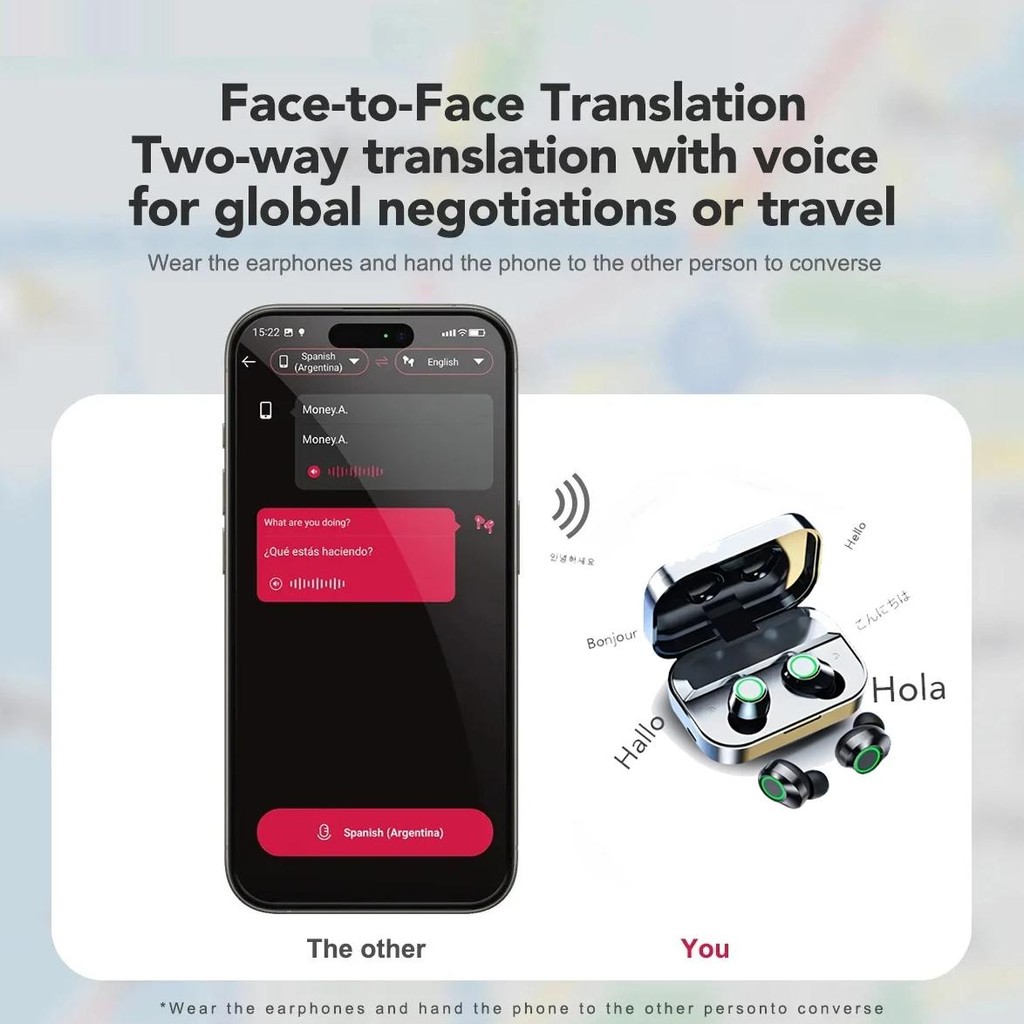 

AI Headsets Bluetooth 5.3 Translation Earphones Support 150+Language Wireless Headphones HiFi Noise Reduction Earbuds for XIAOMI