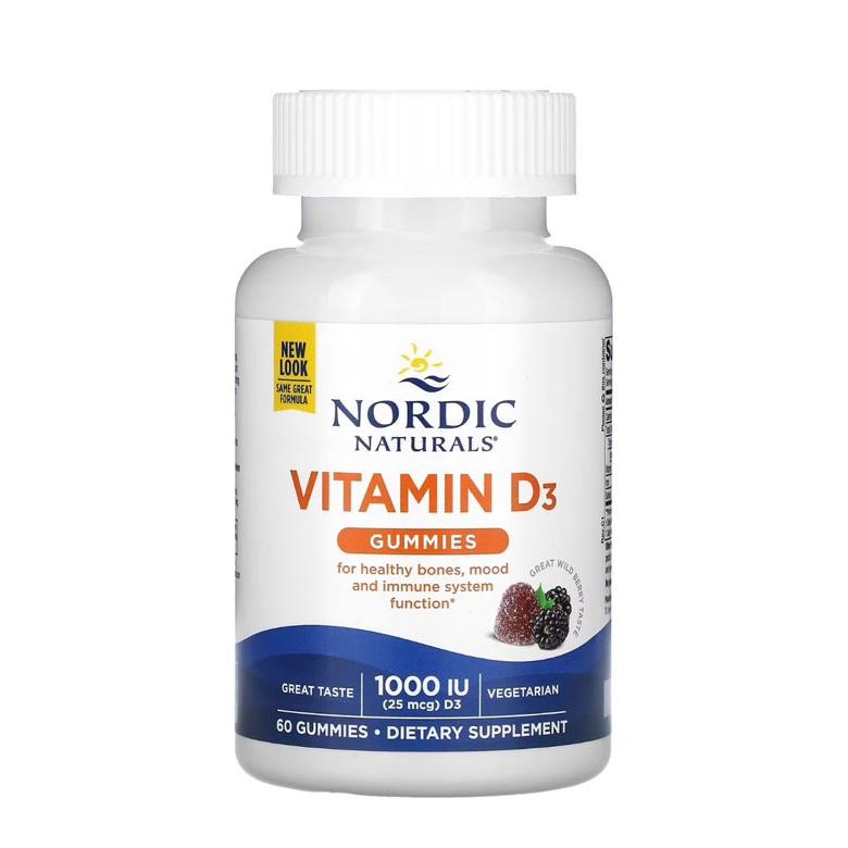 Nordic Naturals Vitamin D3 Gummies Wild Berry 1000 Iu 60 Gummies