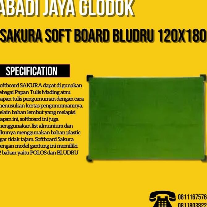 

SOFT BOARD BLUDRU 120X180 Kualitas Original