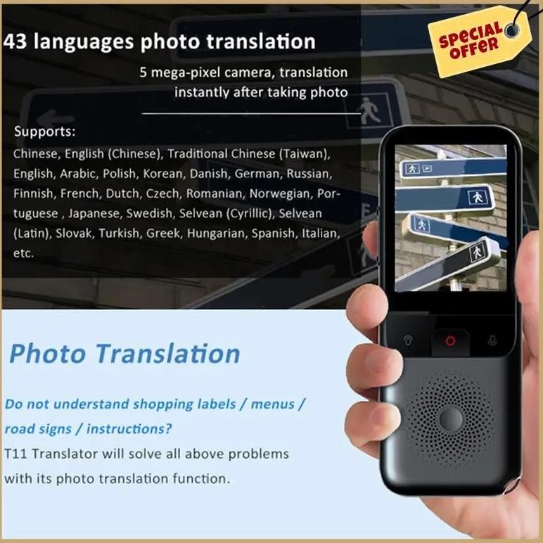 

T11 Intelligent Voice Translator Voice Photo Translator Simultaneous Online Translation