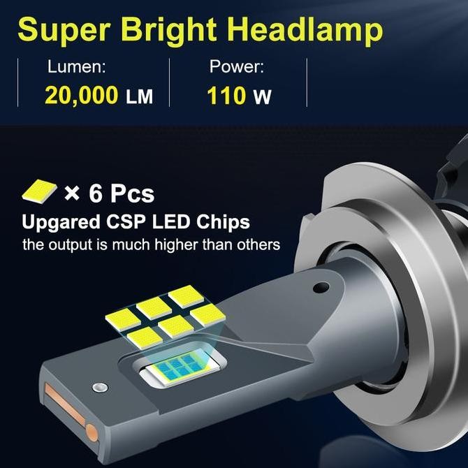 Lampu LED Mobil / 110W Super Terang H4 H1 H7 H8 H9( 2 PCS ) Car Kualitas Original