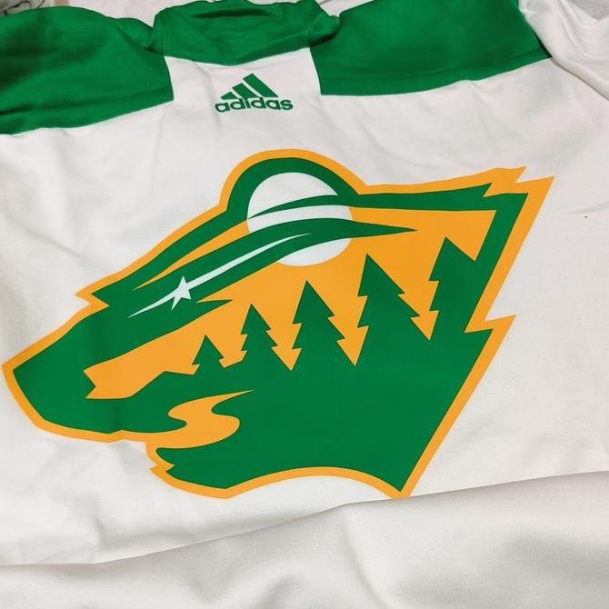 Hoodie Adidas NHL Hockey Original Minnesota Wild Reverse Retro RARE Kualitas Original