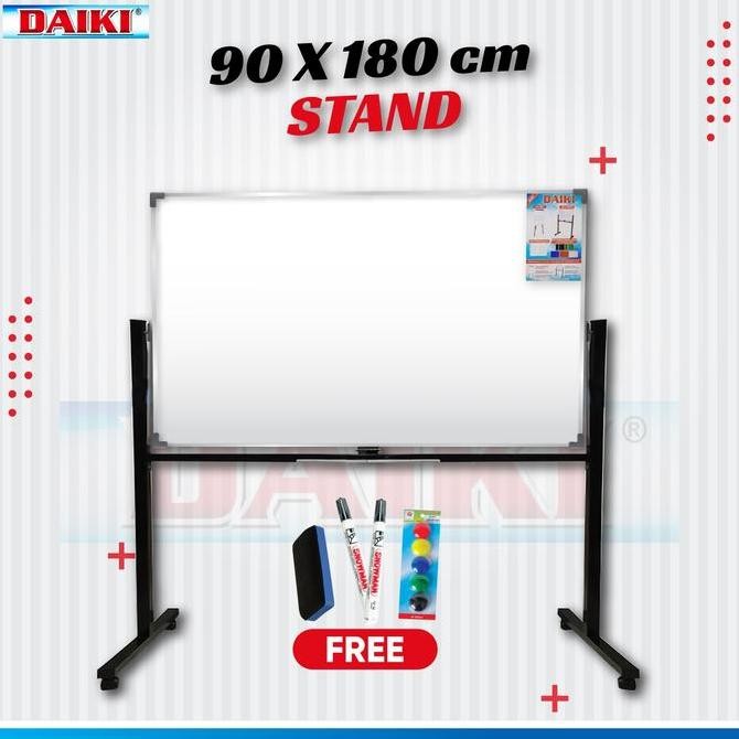 

Papan tulis putih Double face stand Uk 90x180 Cm Kualitas Original
