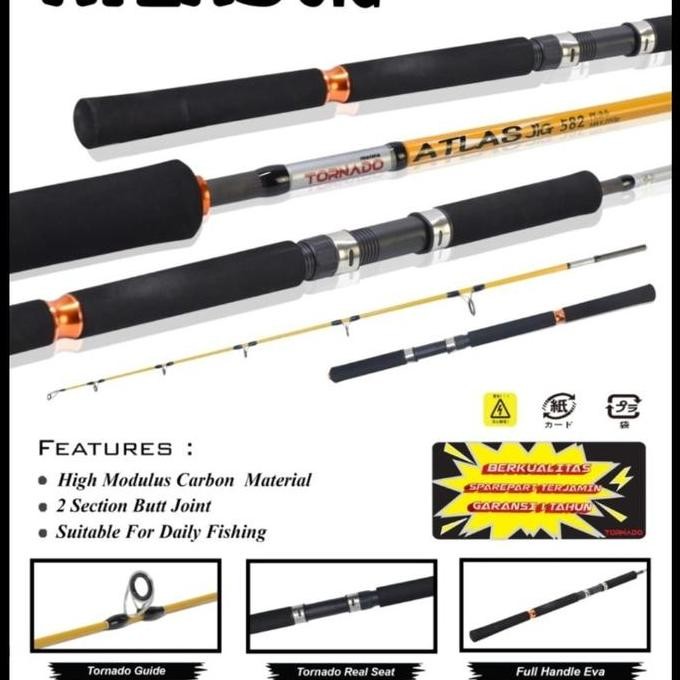 

Terlaris Joran Tornado Atlas Jig 582 Panjang 176 Cm Joran Jigging Carbon Laut