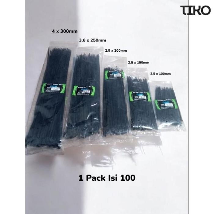 

Baru Kabel Ties Tali Sigma Hitam 300Mm 250Mm 200Mm 150Mm 100Mm Isi 100 Pcs
