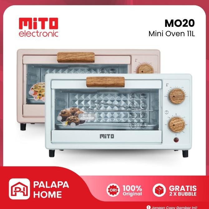 Tersedia MITO Oven Listrik Mini MO20 MO 20 Electric Low Watt Kecil Mitochiba Loyang Stainless