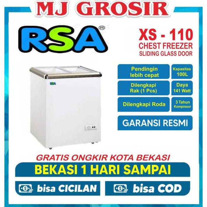 Tersedia RSA XS 110 CHEST FREEZER BOX SLIDING 100 L LEMARI PEMBEKU BY GEA