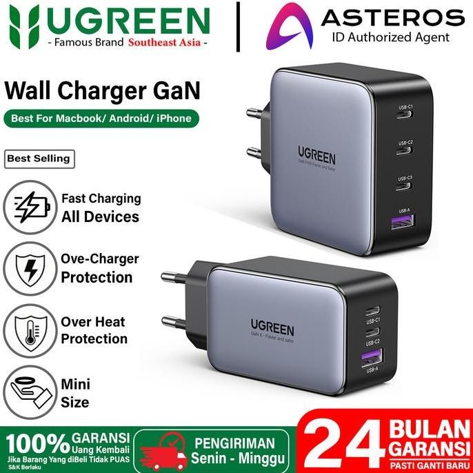 UGREEN Adaptor Kepala Charger GAN PD Type C FAST Charging 33W 65W 100W