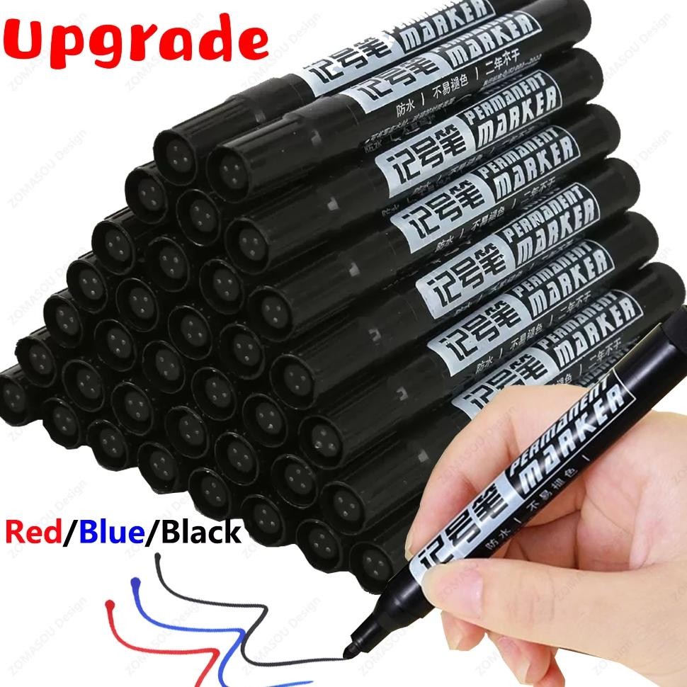 

1-100Pcs Waterproof Oil-Based Marker Pen Quick Dry Black Red Blue Ink Permanent For Metal Glass Stationery Art School Supply
