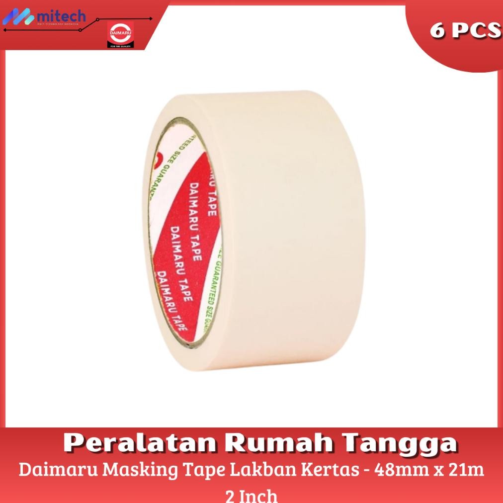 

LINDU Daimaru Masking Tape 2 Inch 48mm x 21m - 6 Pcs / Lakban Kertas
