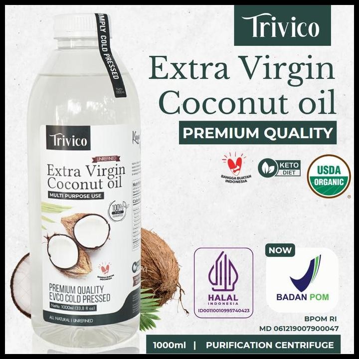

Terlaris Trivico Vco Virgin Coconut Oil 1 Liter Minyak Kelapa Murni Coconut Oil Good Quality