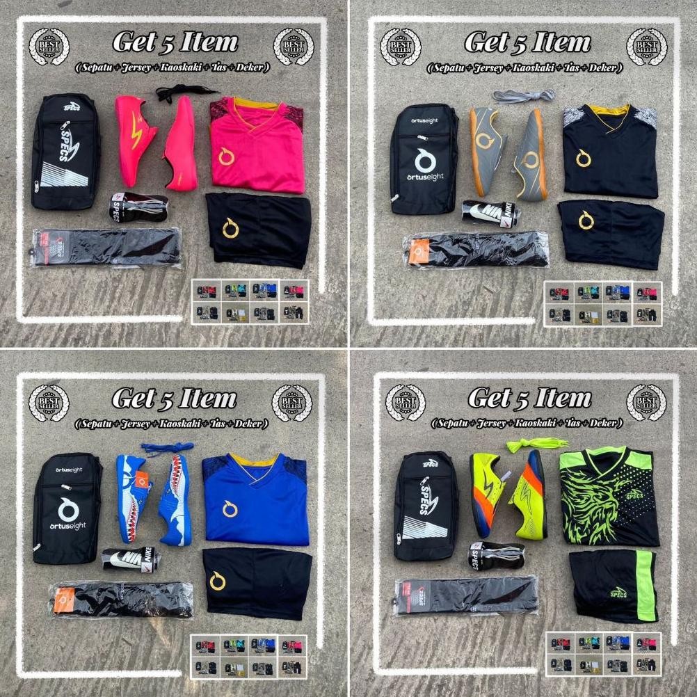 Paket Lengkap 5 Sepatu Futsal Sepak ORTUSeight