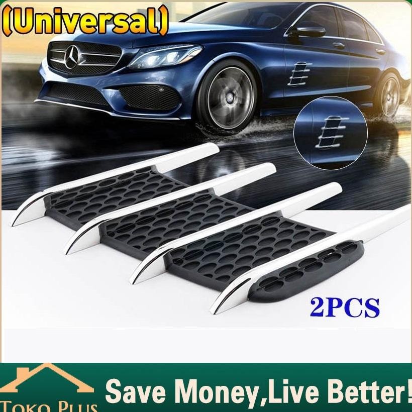 TERMURAH 2PCS Shark Gills stiker body samping mobil Fender Dekorasi Car Side Air Flow Vent Fender Ve