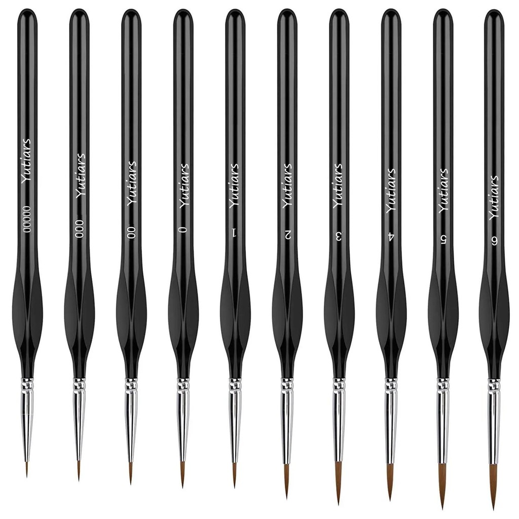 

10 Pieces Fine Detail Paint Brush Miniature Painting Brushes Kit Mini Paints Brush Set For Acrylic, Watercolor, Oil, Face, Nail