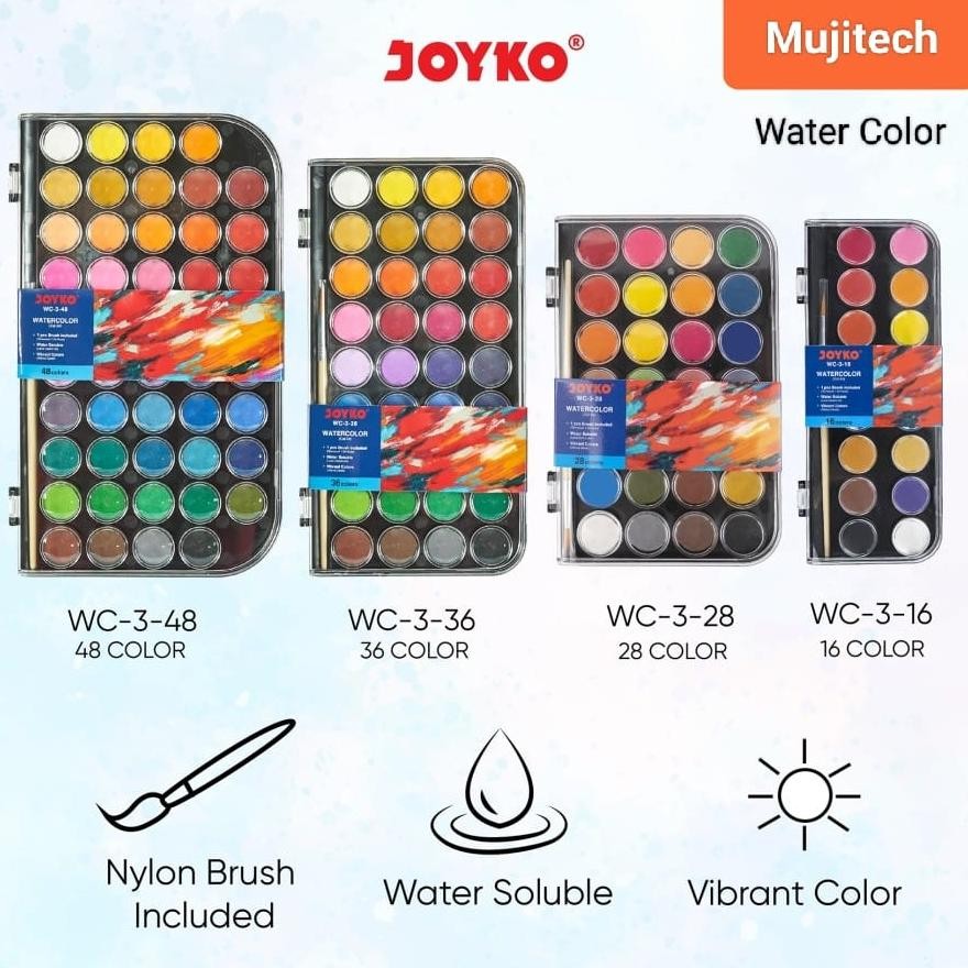 

Fgh-56 Gh-67 Promo Meriah Joyko Watercolor Set Wc-3 Cat Air Padat Warna Lukis Mewarnai + Kuas Viral Termurah