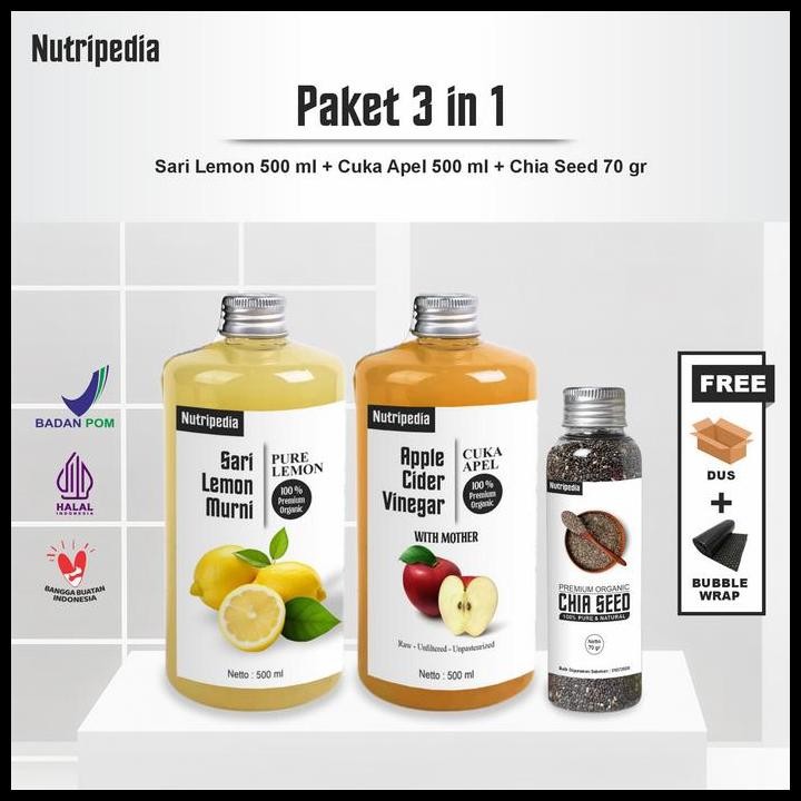 

Terlaris Nutripedia Paket 3In1 Cuka Apel 500Ml Sari Lemon 500Ml Dan Chiaseed 70Gr Good Quality