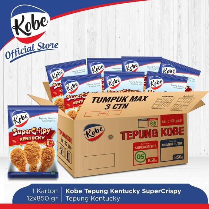 

Terlaris Kobe Tepung Ayam Kentucky Super Crispy 850G 1 Karton Isi 12Pcs