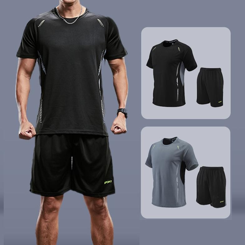 KAMB Set Baju Olahraga Pria Lari Badminton Running Gym