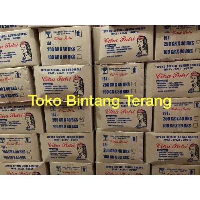 

Terlaris Tepung Bumbu Serbaguna Citra Putri 250 Gr Gram X 40 Bks 1 Dus Karton