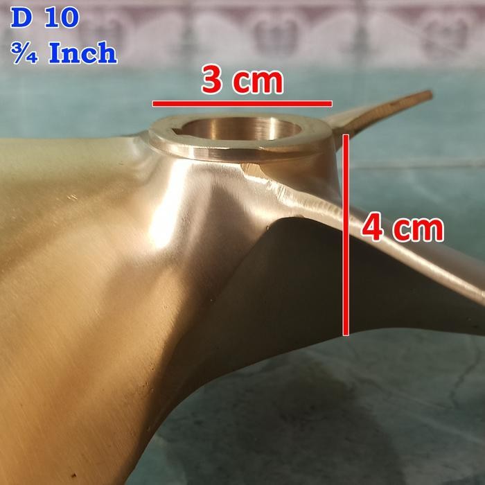 Propeller / Baling Baling Kapal Kuningan Jenis D 10 Putaran Kiri Lh - Asia Propeller Original Dan Te