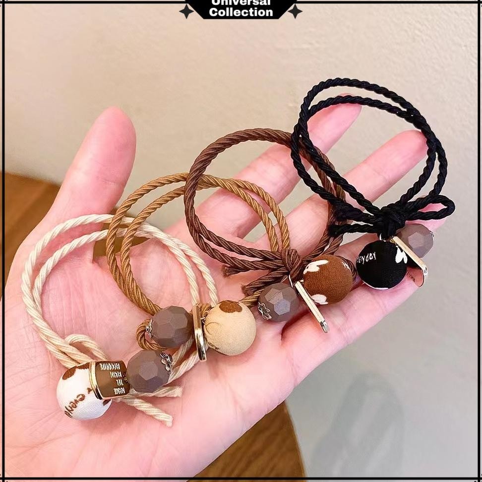 Inspiratif Ikatan Rambut Korea Model Buah Ball Import / Ikat Rambut Karet Motif Korea Style