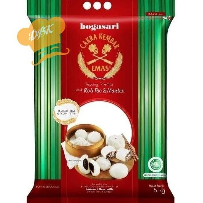 

Terlaris Tepung Cakra Kembar Emas Roti Pao & Mantao 5Kg Cakra Mas Bakpao