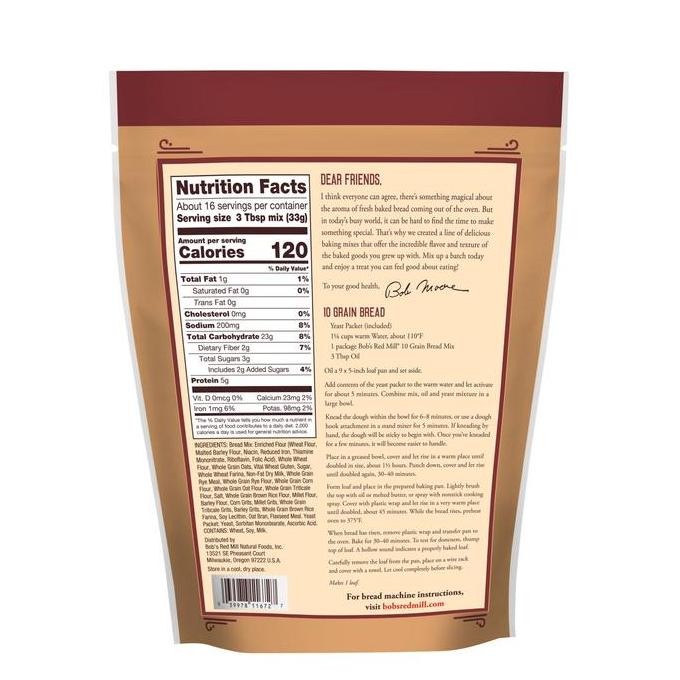 

Grosir BobS Red Mill 10 Grain Bread Mix 539Gr Tepung Bahan Baking Food Brown Bubuk Powder