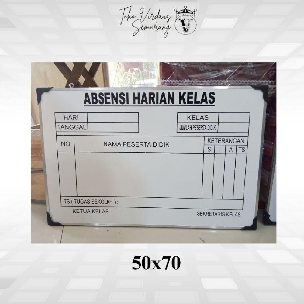 

Papan Tulis Absensi Harian Kelas Sekolah| Berbagai Ukuran