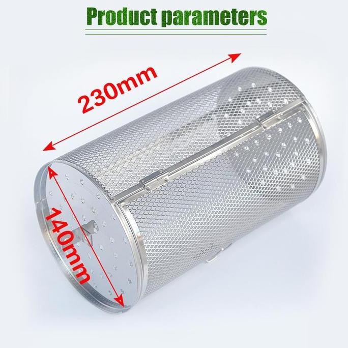 Stainless Steel Air Fryer Basket Pemanggang Biji Kopi Kacang Grill Roaster Drum Oven Basket Alat BBQ