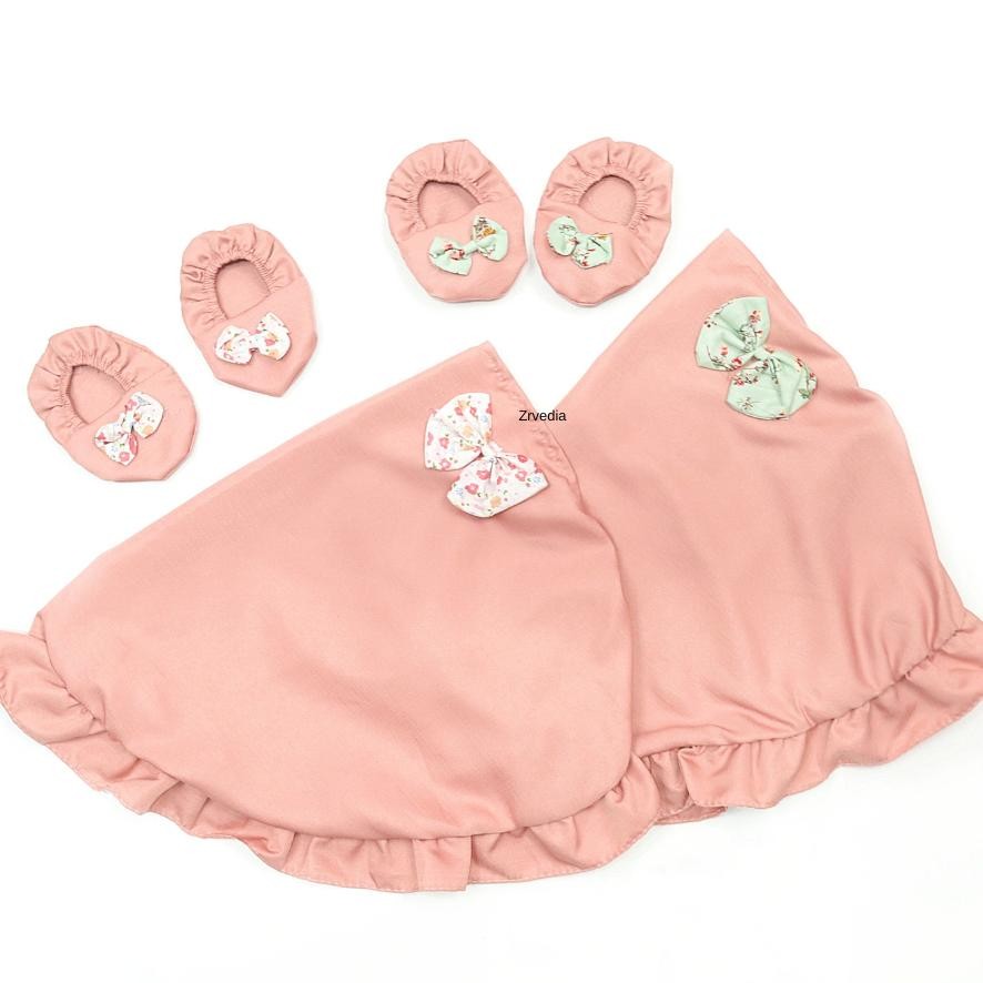 Ready (Sni) Gamis Flora Uk 0-12 Bulan Bayi Perempuan / Gratis Jilbab Sepatu Dress Dres Baju Muslim A