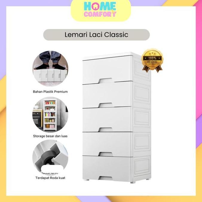 Ukuran besar Lemari laci Pakaian  Susun Plastik Roda Loker Plastik Lemari Bayi-Cabinet Storage Furni