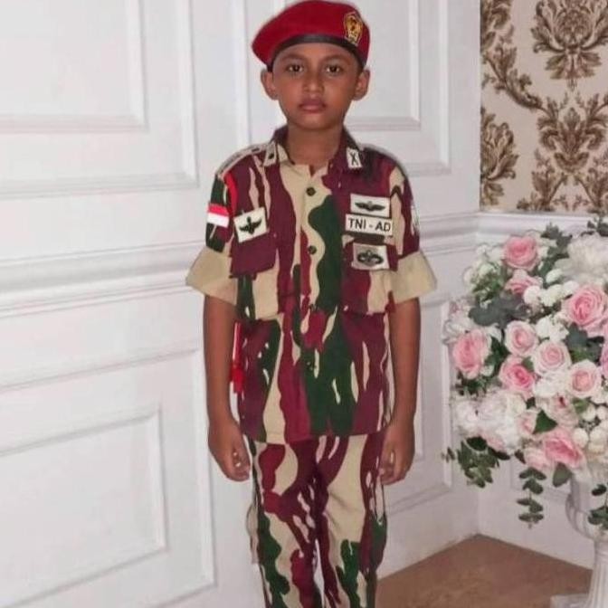 BEBAS ONGKIR - Baju kostum komando Baju karnaval anak loreng komando Bonus Mainan Fashion