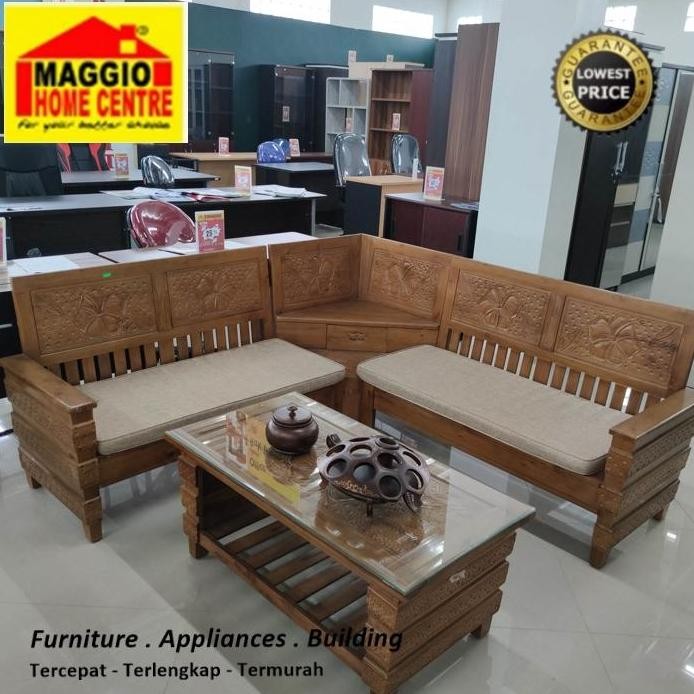Terlaris Kursi Jati - Sofa Jati - Sofa Kayu - Sofa L - Klrobot - Ukm