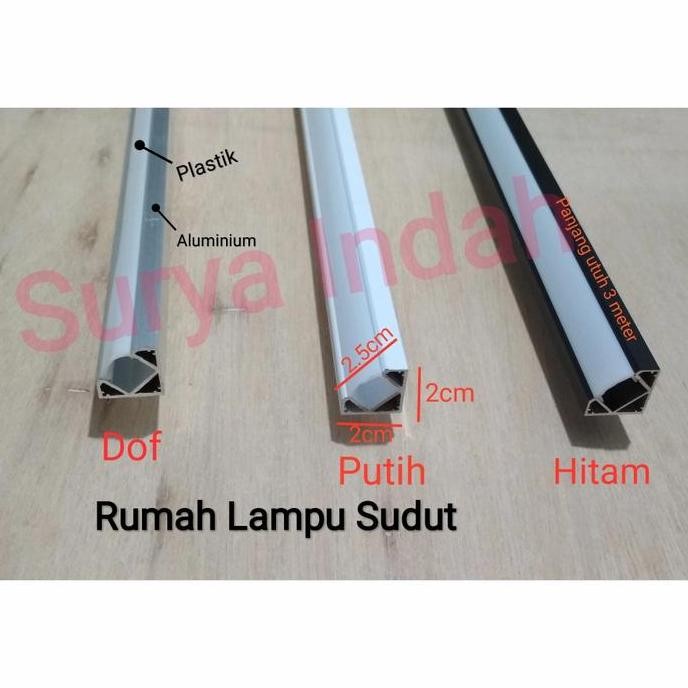 TERMURAH - Rumah lampu LED Strip Sudut aluminium anti KARAT LC034