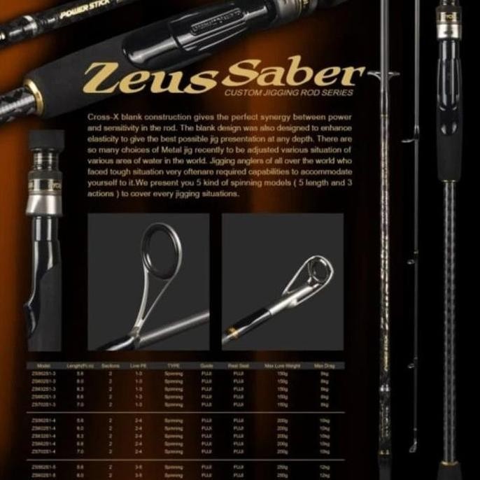 

Terlaris Ryobi Zeus Saber Spining Rod Light Jigging Butt Joint Full Fuji Joran