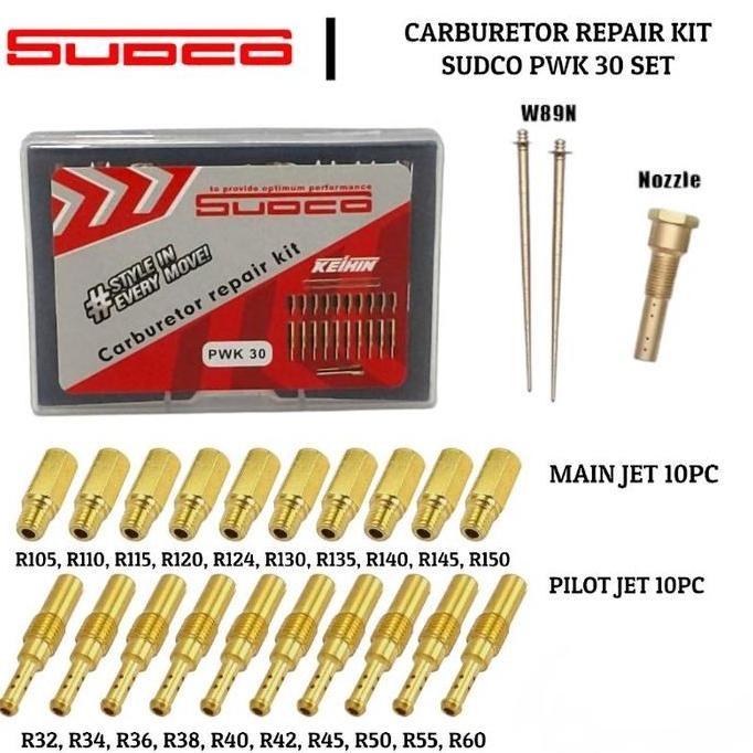 ready Keihin Sudco Pilotjet Mainjet PJ MJ Pilot jet Main jet Carburetor Carburator Karbulator Karbu 