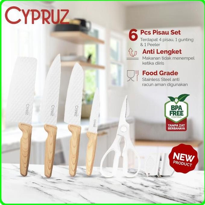 

Terlaris Pisau Set Premium Cypruz Pu-0530 - Isi 6 Pcs