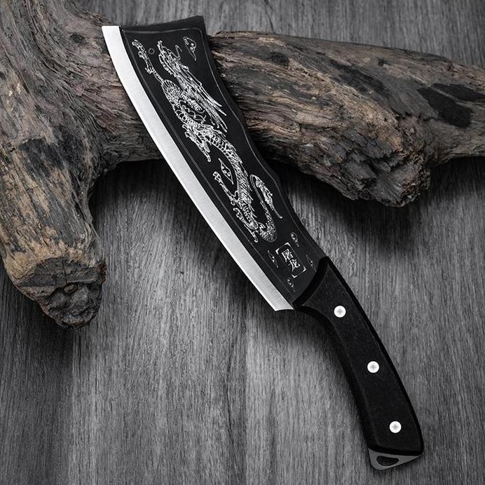 

Terlaris Pisau Motif Naga Pisau Pemotong Tulang Dengan Sarung Pisau