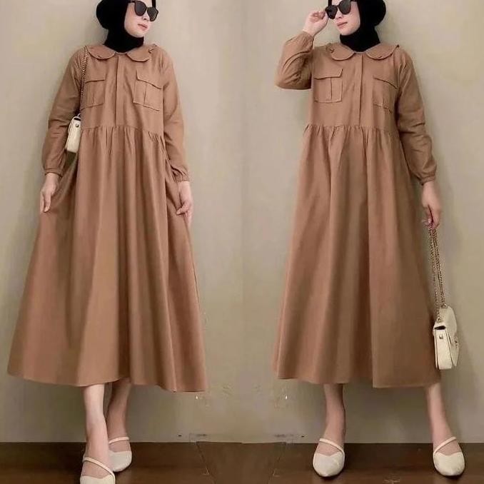 HASPI DRESS BAHAN KATUN RAYON FASHION WANITA GAMIS MUSLIM DRESS