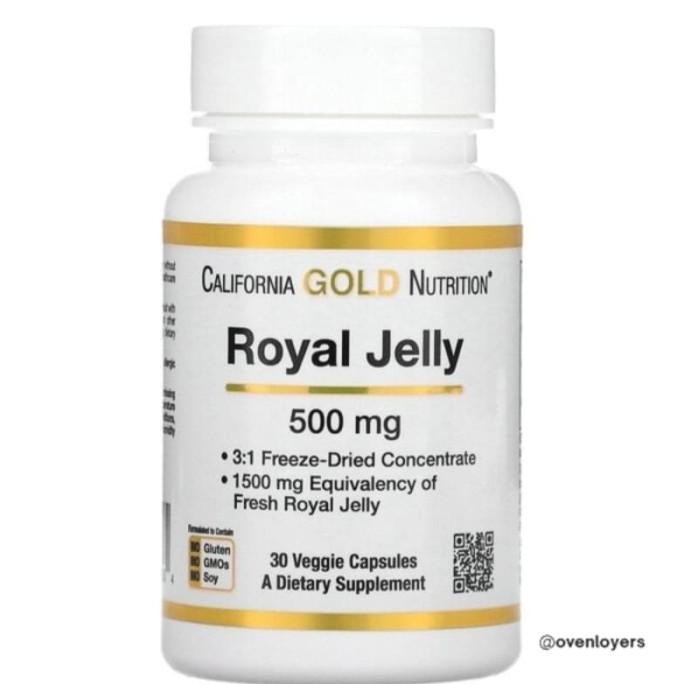 California Gold Royal Jelly Concentrated & Freeze Dried 500 Mg 30 Caps