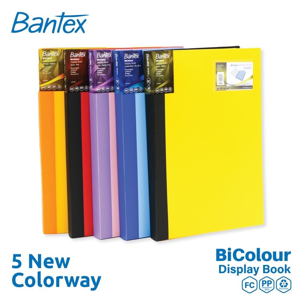 

LINDU Bantex Bi-Colour Display Book Folio/F4 40 Pocket Clear Holder - 3185