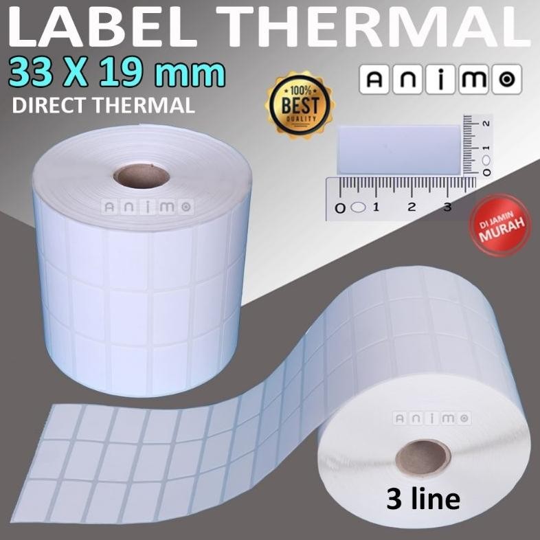 

KA LABEL THERMAL 33 X 19- Label Barcode Direct Thermal 33X19 mm - Stiker Thermal 33 x 19 - 2 Line - 3 lINE isi 10.000 pcs