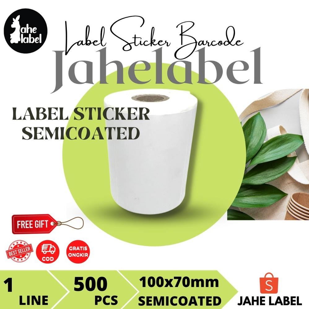

KA STICKER LABEL BARCODE 100X70mm SEMICOATED , KERTAS LABEL BARCODE 100x70 mm 500 PCS
