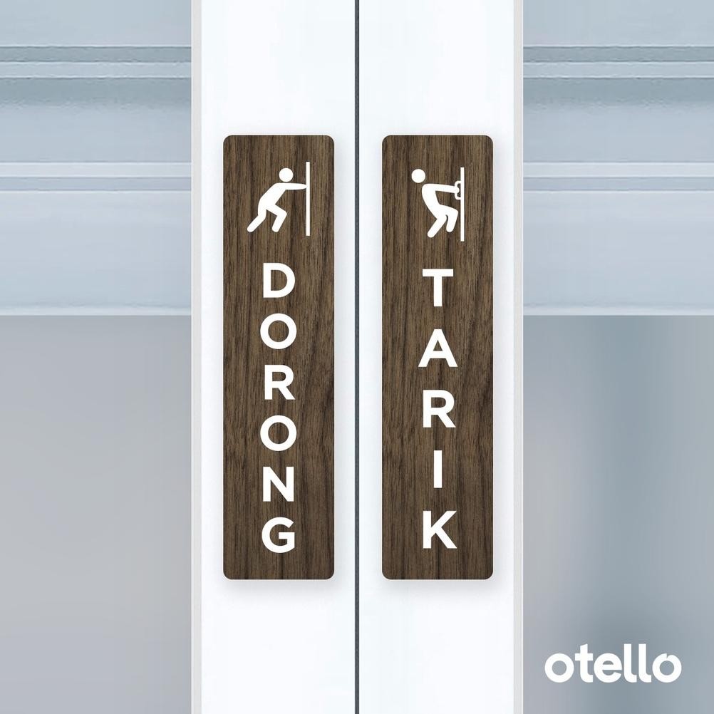 

KA Otello Label Sticker Dorong Tarik Icon Unik Sign Acrylic Modern Minimalist Signage Board Label Akrilik Kayu Pintu Tempel Stiker Pintu Kafe Restoran Kantor Gedung