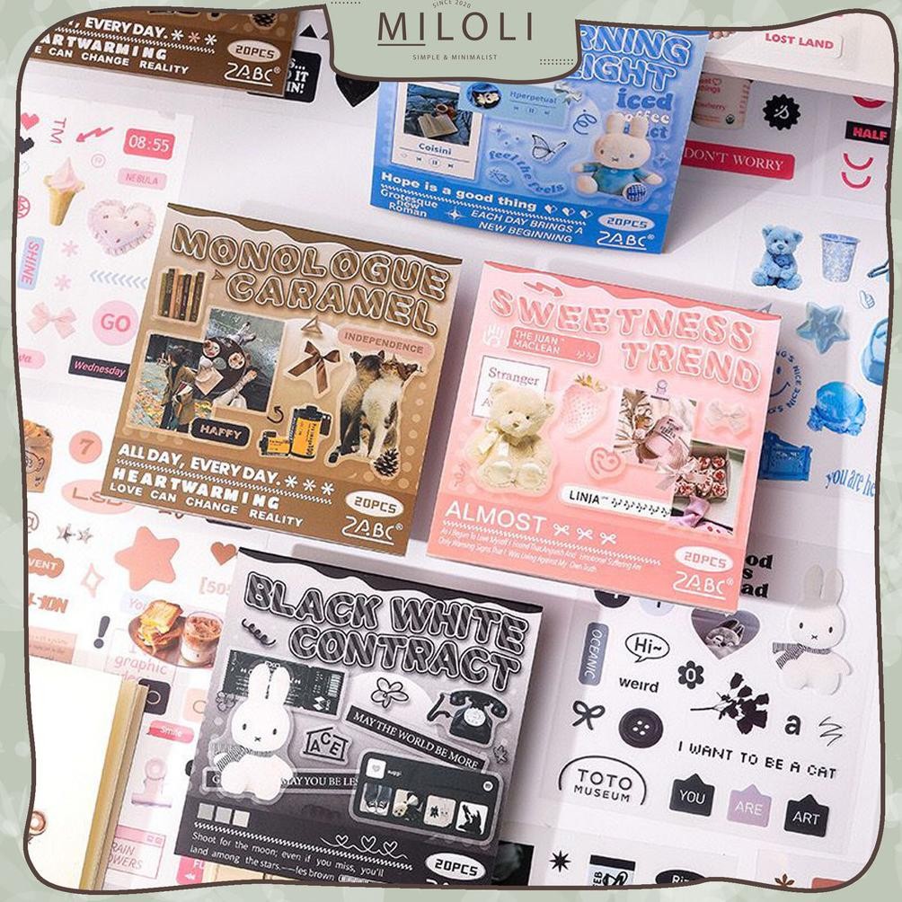 

KA [MILOLI] 20Pcs CUTE ANIMAL CARTOON KARAKTER Sticker Planner 3D DIY Scrapbook Stiker Dekor Jurnal - B0503