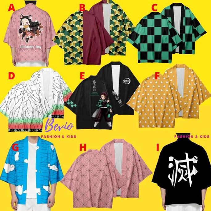 Tersedia Kimono Demon Slayer Cosplay Baju Anak Haori Anime Jepang Tanjiro Impor