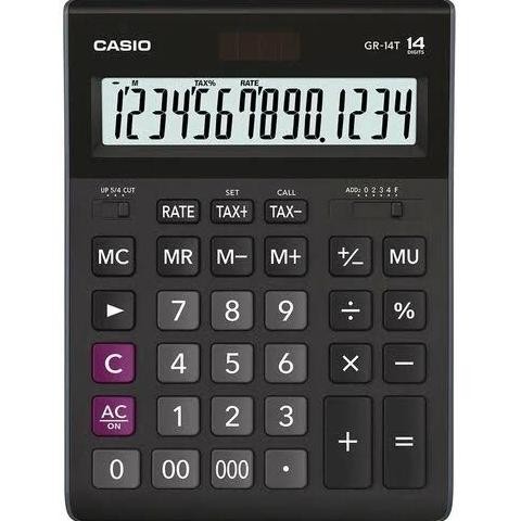 

Gfd-6 Dw-45 Vd08 Kalkulator Meja Casio Gr-14T / Calculator Portable 14Digit Lcd Besar Gr14T Original Sale