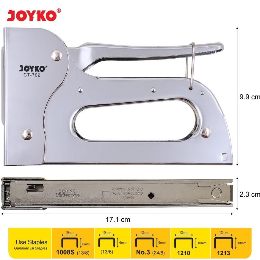 

Ni06 Et-98 Zai-2530 Gun Tacker Joyko Gt 702 Havy Duty & Bonus Refill Steples - Stapler Tembak Gt702 Viral Murah