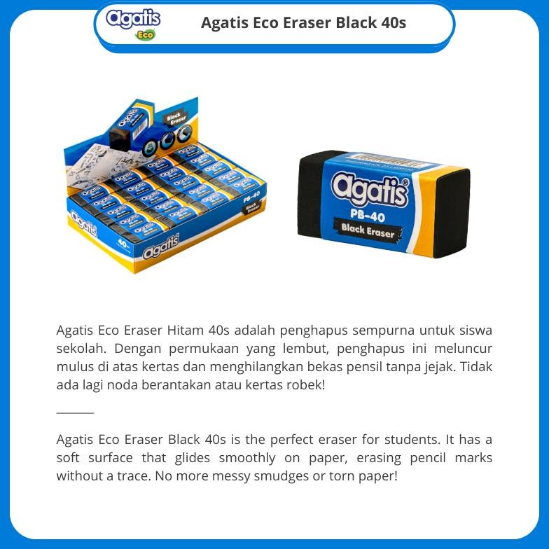 

Agatis Stationery - Penghapus Pensil 1 Pack isi 40 pcs