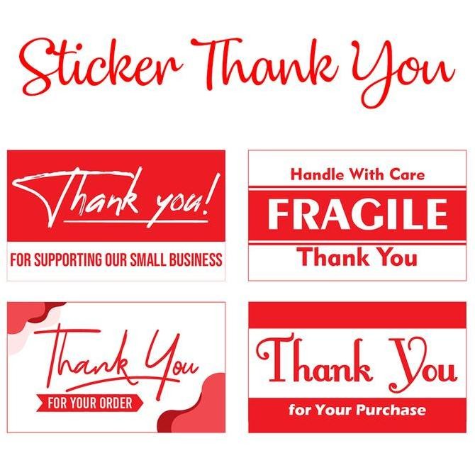 

siap kirim] Sticker Thank You Fragile Pecah Belah Urgent Stiker Label Pengiriman